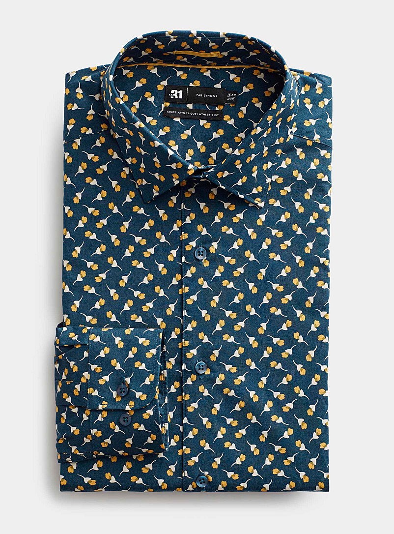 Le 31 Assorted Retro flower shirt Athletic fit for men