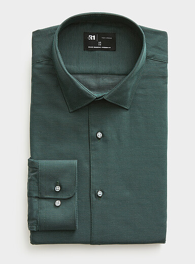La chemise jacquard pointill&eacute; <b>Coupe moderne</b>