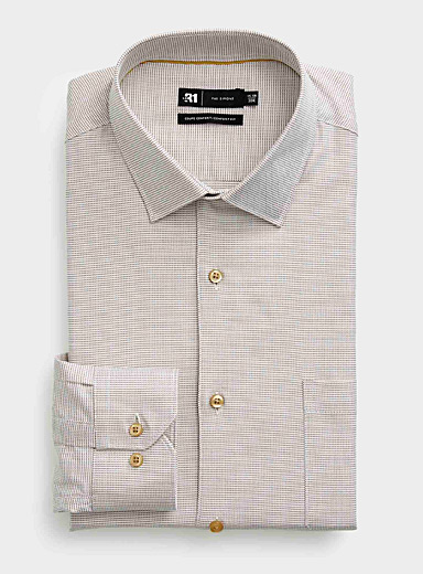 e.s. Business shirt cotton stretch, comfort fit mistygrey checked