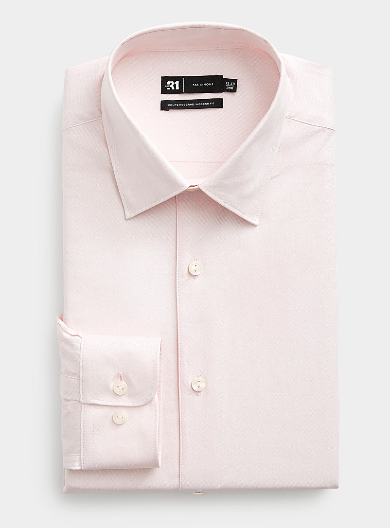 Le 31 Pink Piqué pastel shirt Modern fit for men