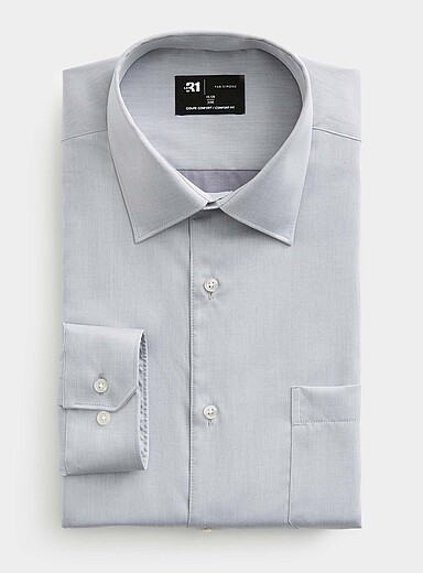Chemise Habillée Bugatchi Uomo Taille L - Gris Graphite Coupe Shaped Fit - Neuf Avec étiquette