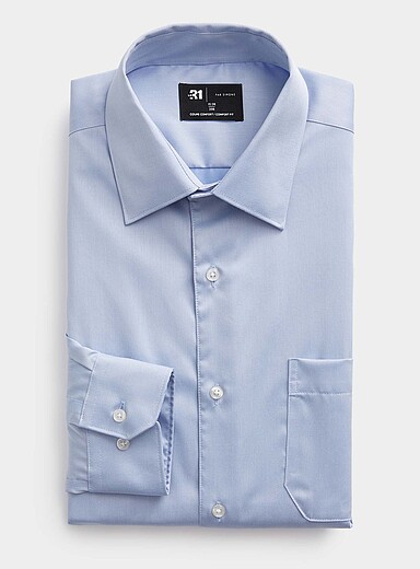 Solid twill wrinkle-free shirt <b>Comfort fit</b>