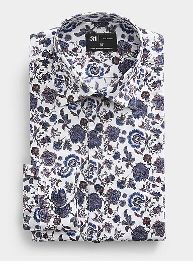 La chemise textur&eacute;e jardin luxuriant <b>Coupe moderne</b>