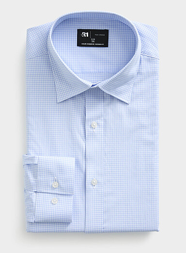 Organic cotton mini-gingham shirt <b>Modern fit</b>