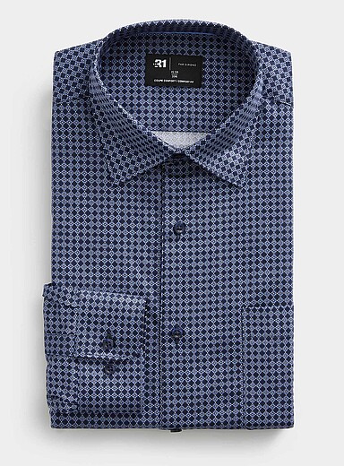 La chemise g&eacute;om&eacute;trie florale coton bio <b>Coupe confort</b>