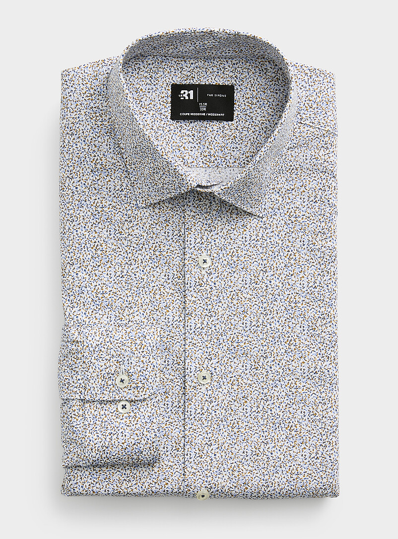 Chemise Homme En Soie Extensible - Coupe Ajustée - Manches Longues - Blanc - Sans Repassage - Formelle Ou Décontractée - 1