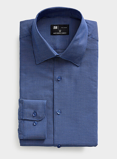 Blue micro-pattern shirt <b>Modern fit</b>