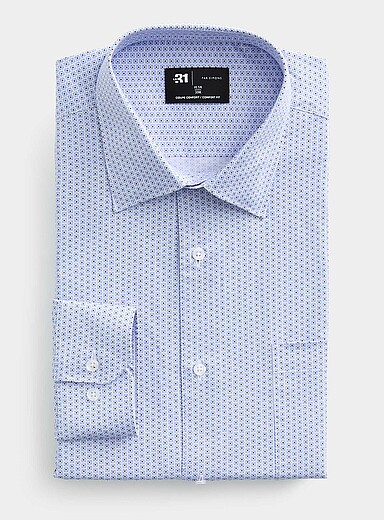 La chemise mosa&iuml;que g&eacute;o bleue <b>Coupe confort</b>