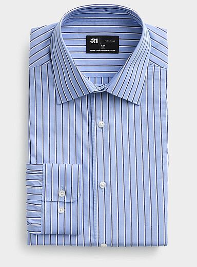 Two-tone stripe shirt <b>Athletic fit</b>