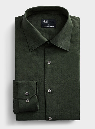 Fall colour twill shirt <b>Modern fit</b>