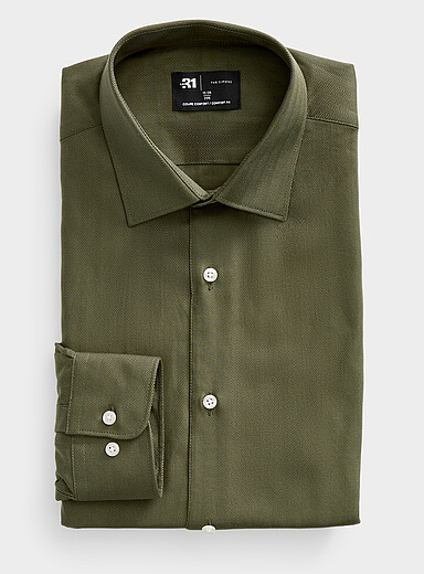 La chemise chevrons olive <b>Coupe confort</b>