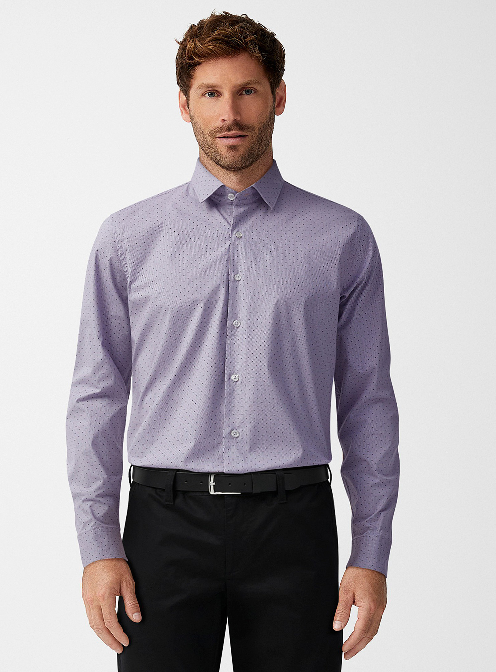 Le 31 Multi-dot Shirt Modern Fit In Lilacs