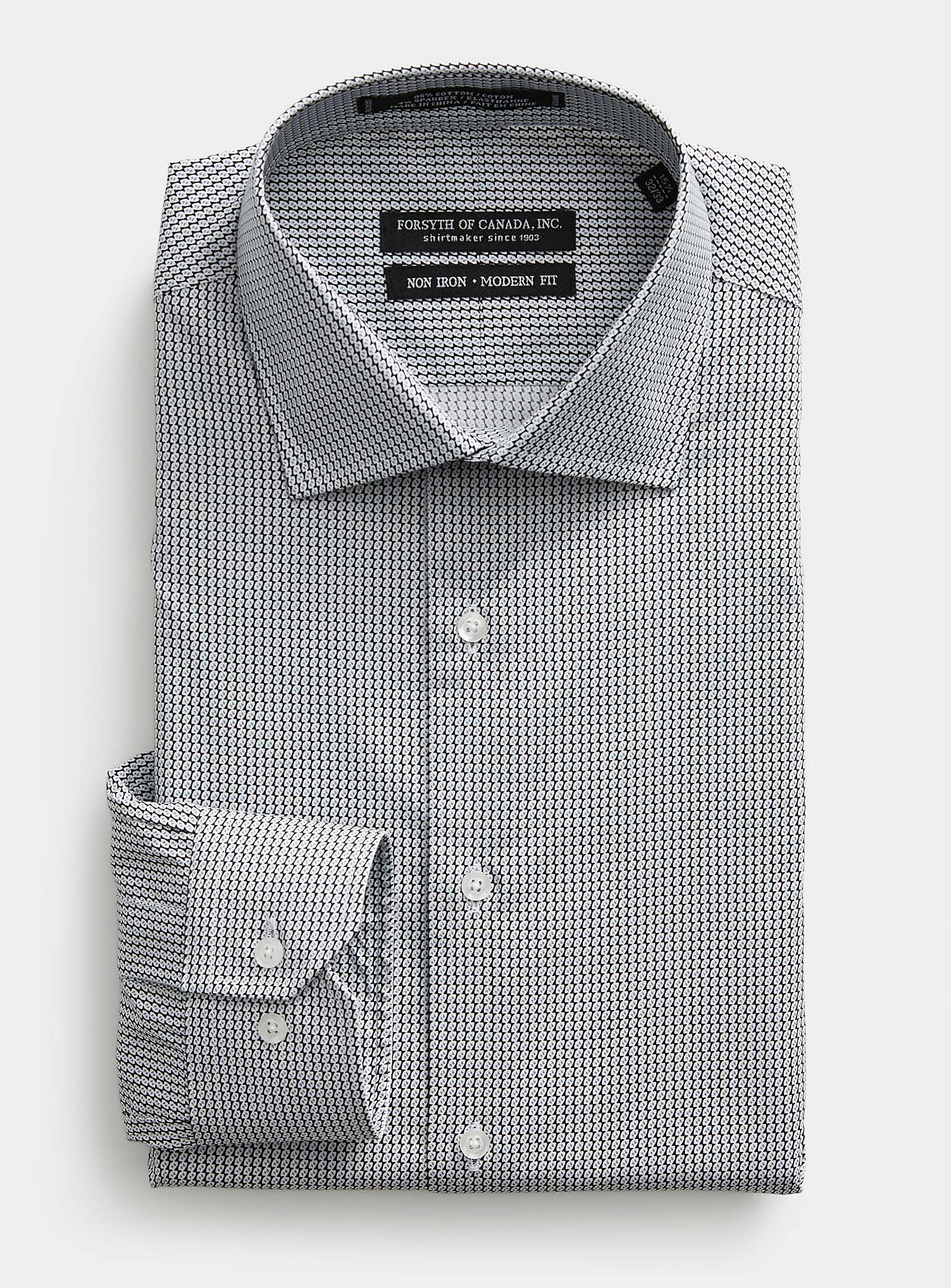 Le 31 - Men's Optical mosaic non-iron shirt Modern fit