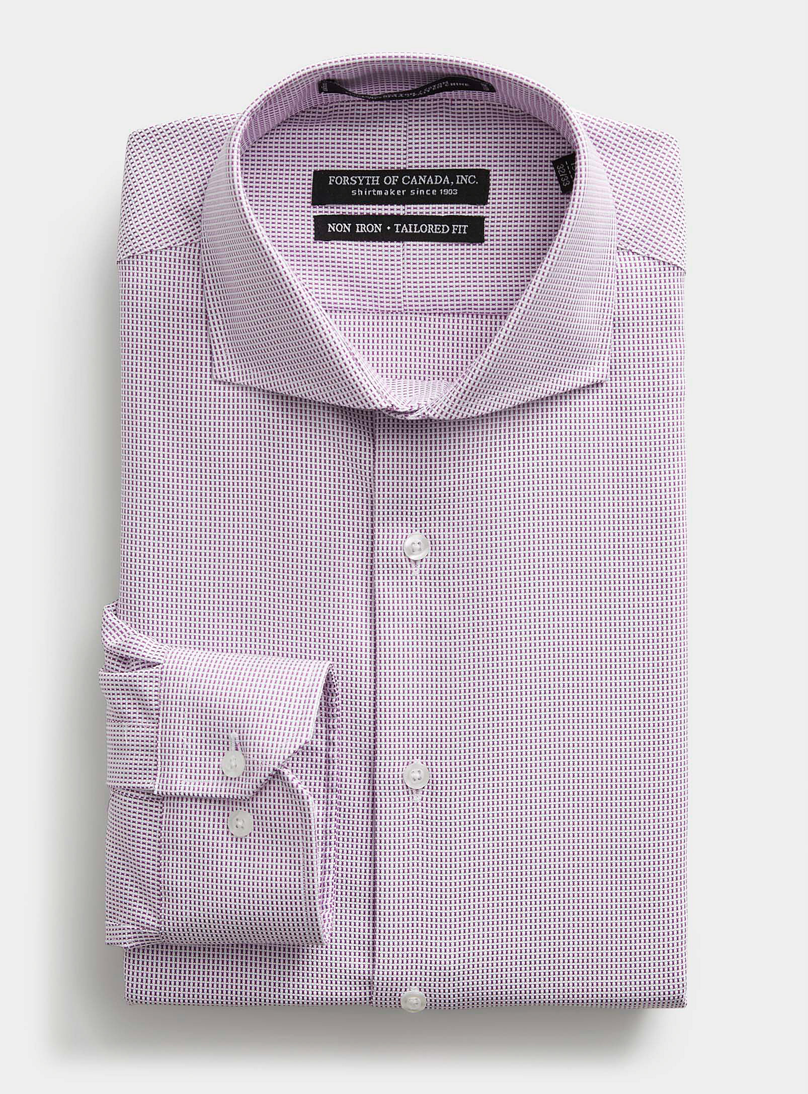 Le 31 Geo Jacquard Wrinkle-free Shirt Comfort Fit In Mauve