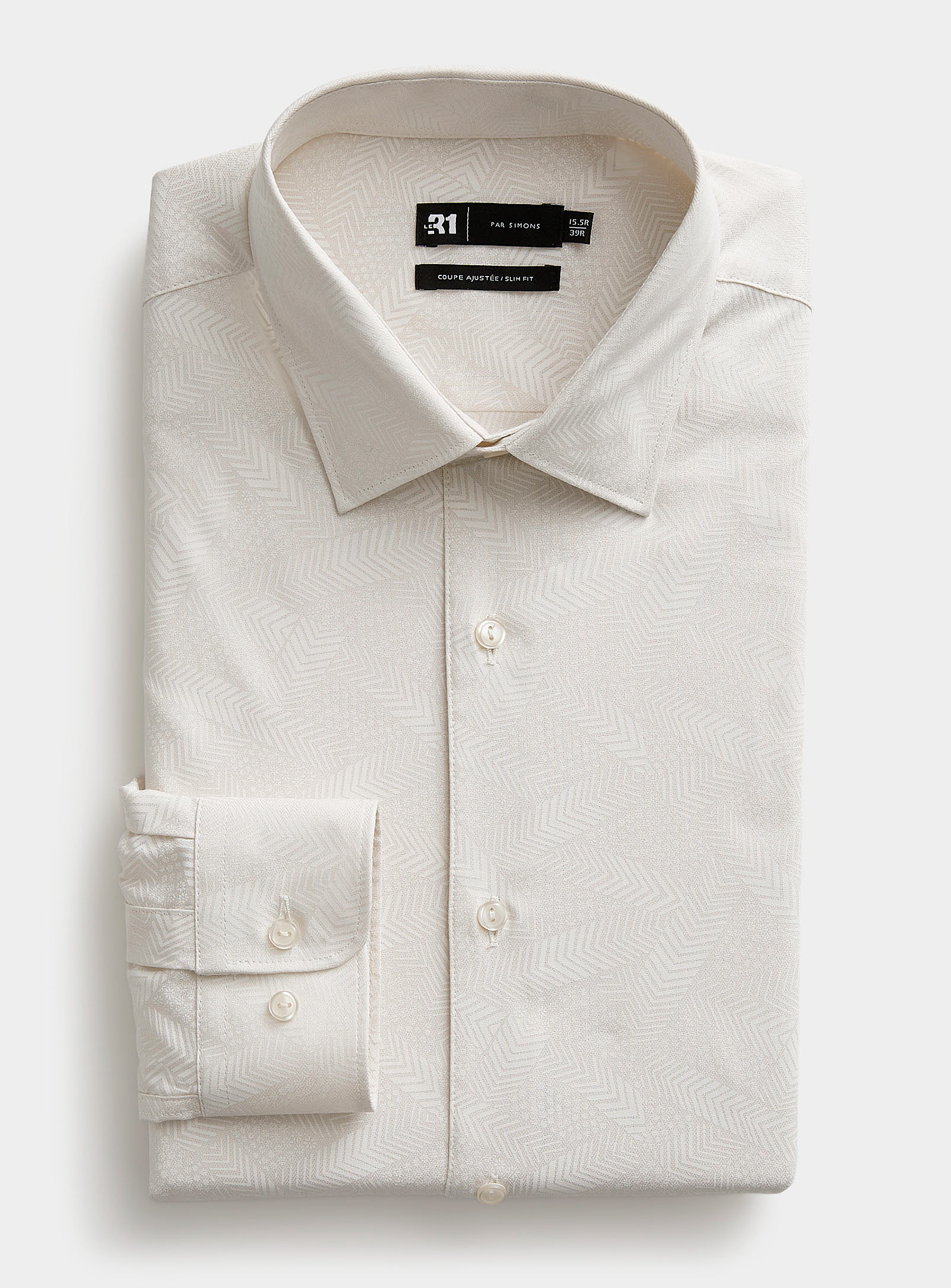 Le 31 - Men's Tone-on-tone pattern shirt Slim fit