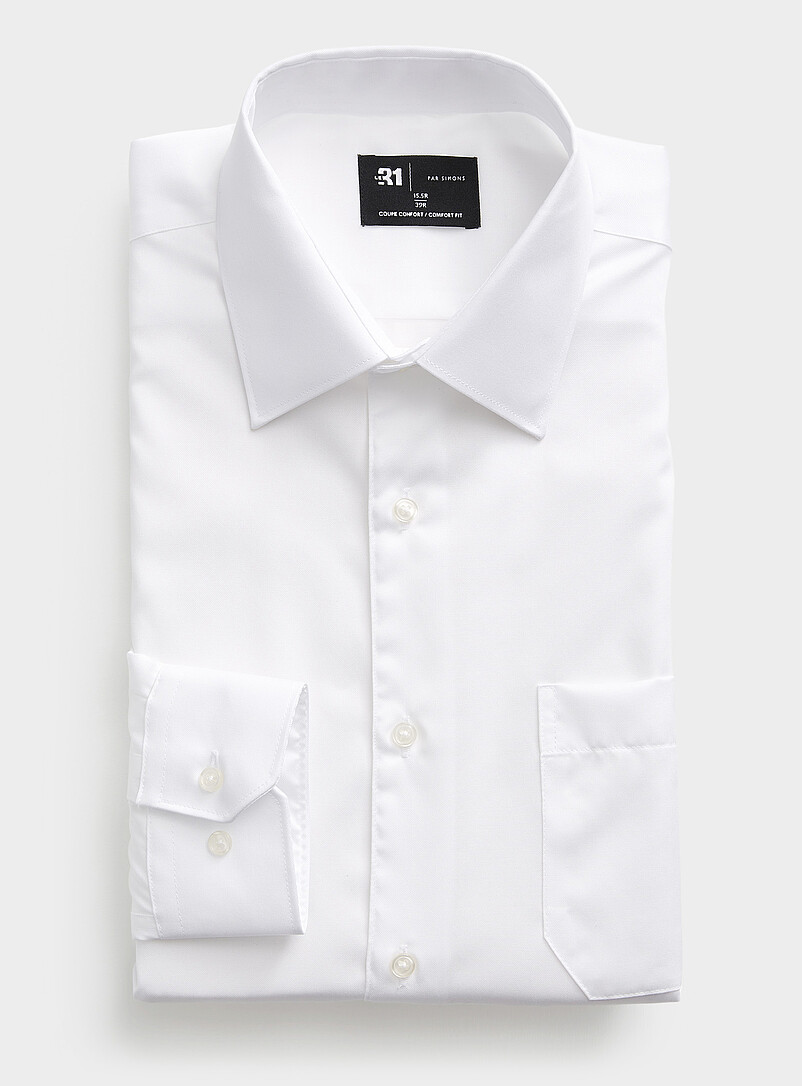 Solid Twill Wrinkle-Free Shirt Comfort Fit