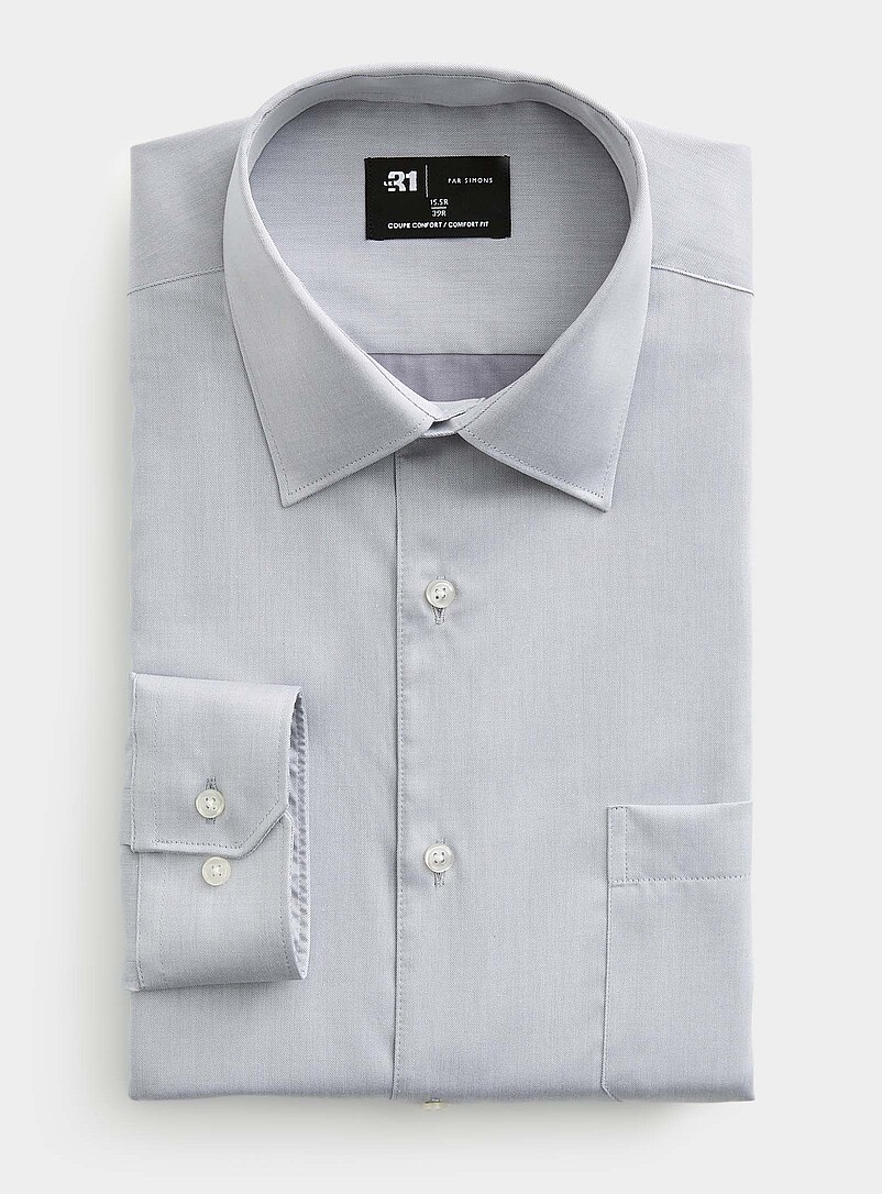 Solid Twill Wrinkle-Free Shirt Comfort Fit