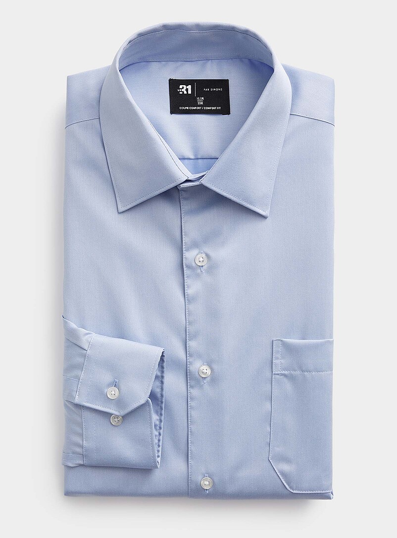 Solid twill wrinkle-free shirt Comfort fit product image (primary)
