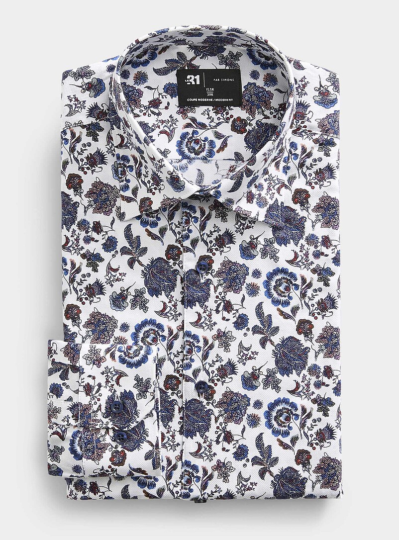 Lush garden textured shirt Modern fit product image (primary)