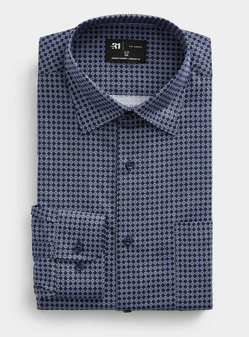 Organic Cotton Floral Geometry Shirt Comfort Fit