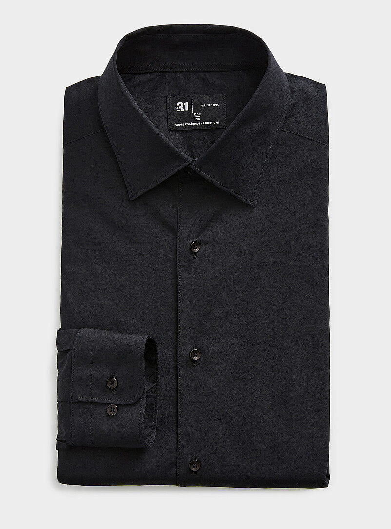 Stretch Solid Shirt Athletic Fit