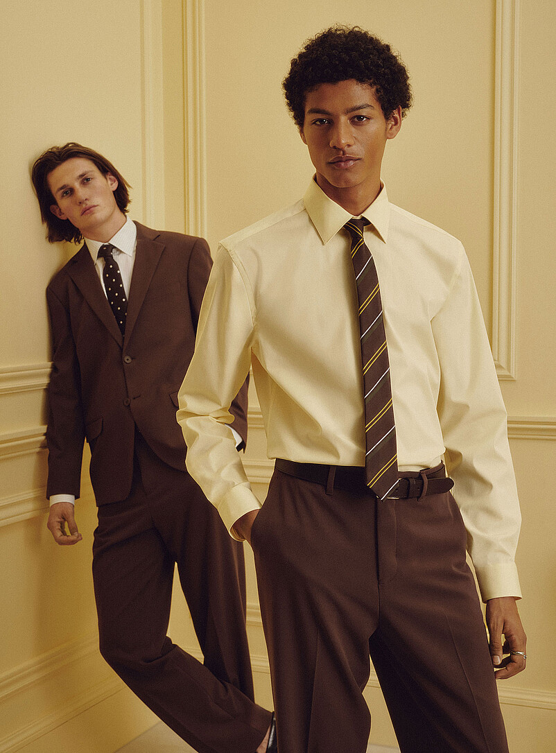 Monochrome Stretch Shirt Standard Fit