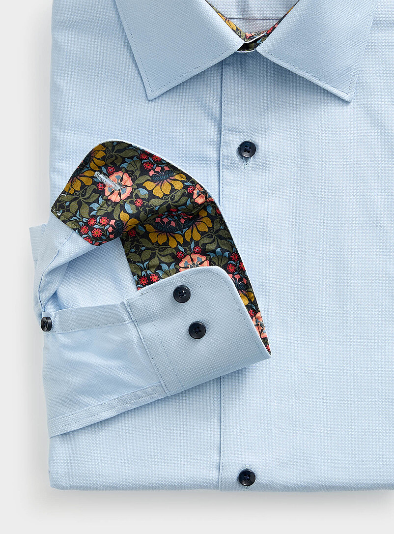 Solid floral-trim shirt Comfort fit Made with Liberty Fabric product image 2