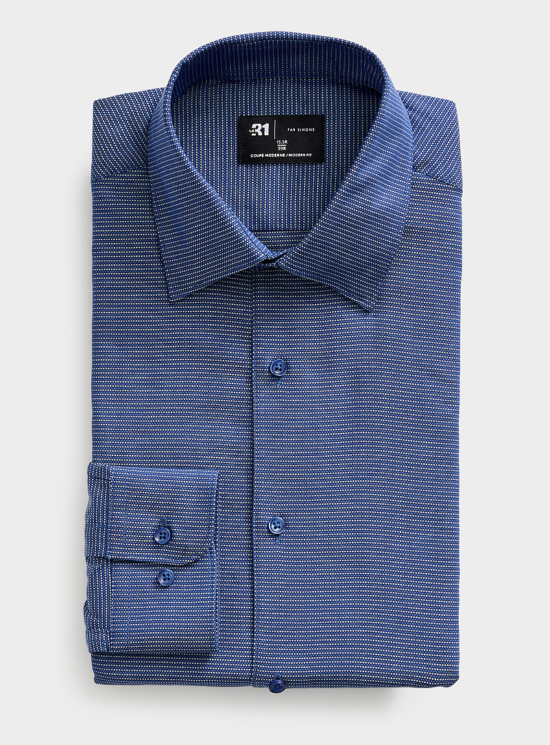 Blue Micro-Pattern Shirt Modern Fit