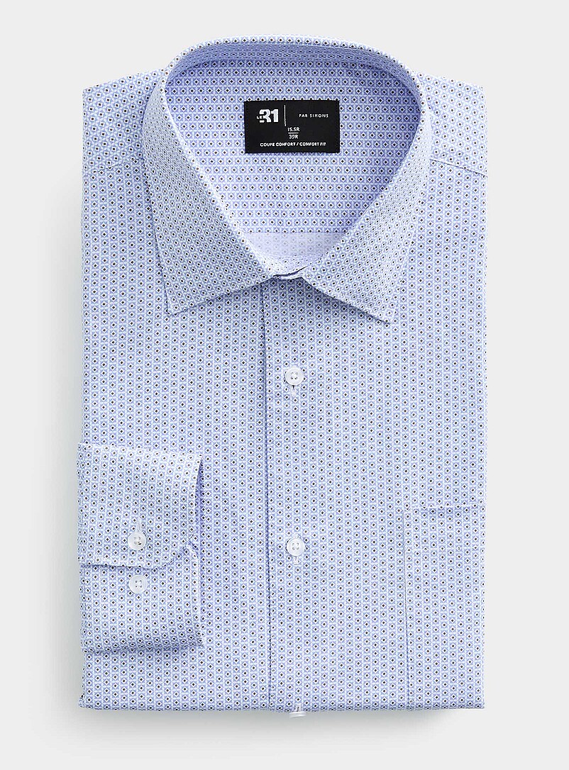 Blue Geo Mosaic Shirt Comfort Fit