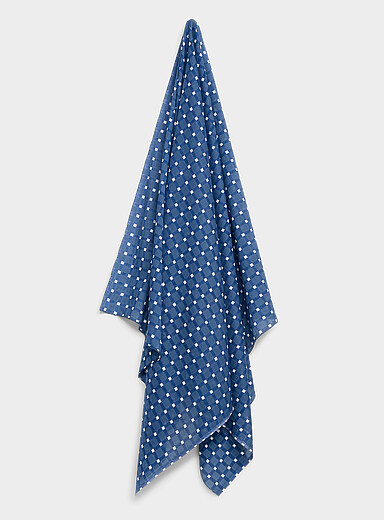 Two-tone check lightweight scarf