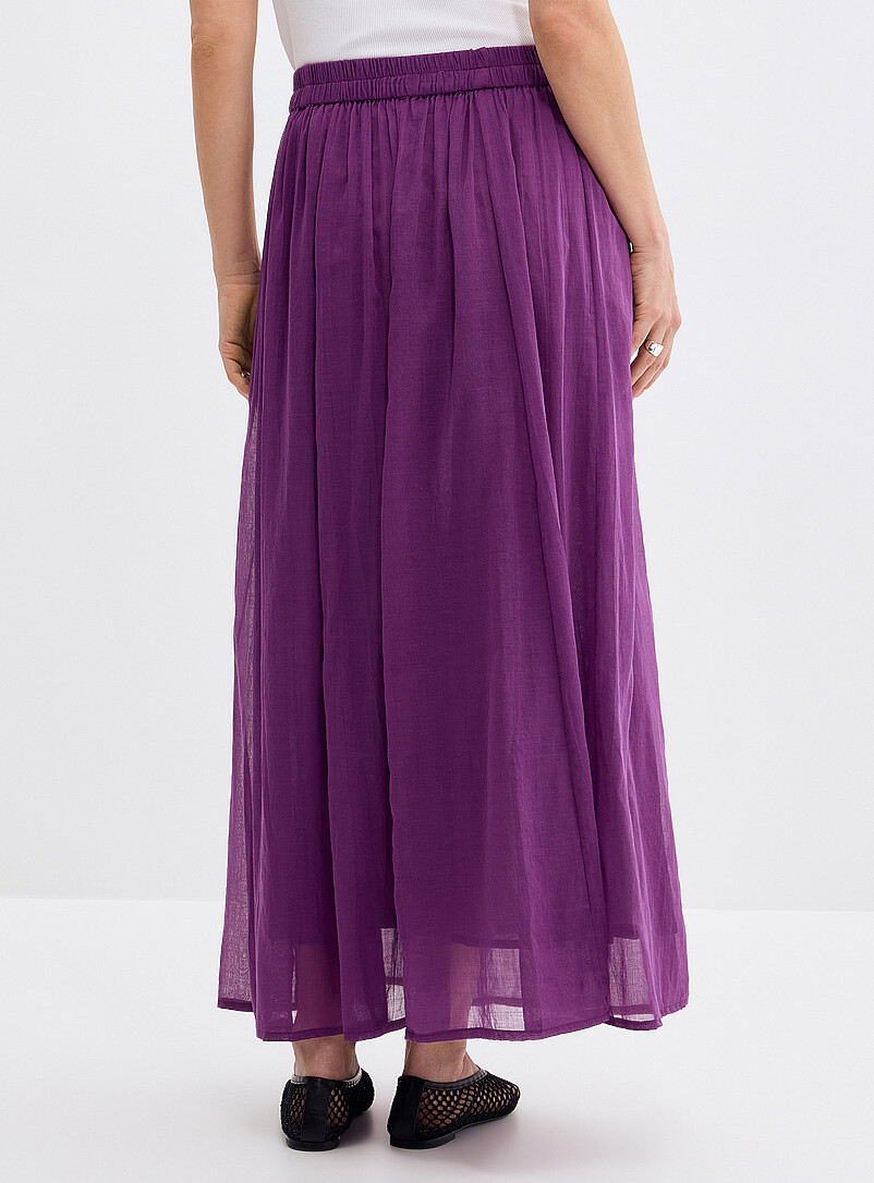 Contemporaine Purple Pleated sheer voile maxi skirt for women