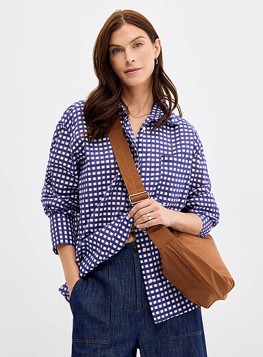 La chemise surdimensionn&eacute;e voile carreaux deux tons