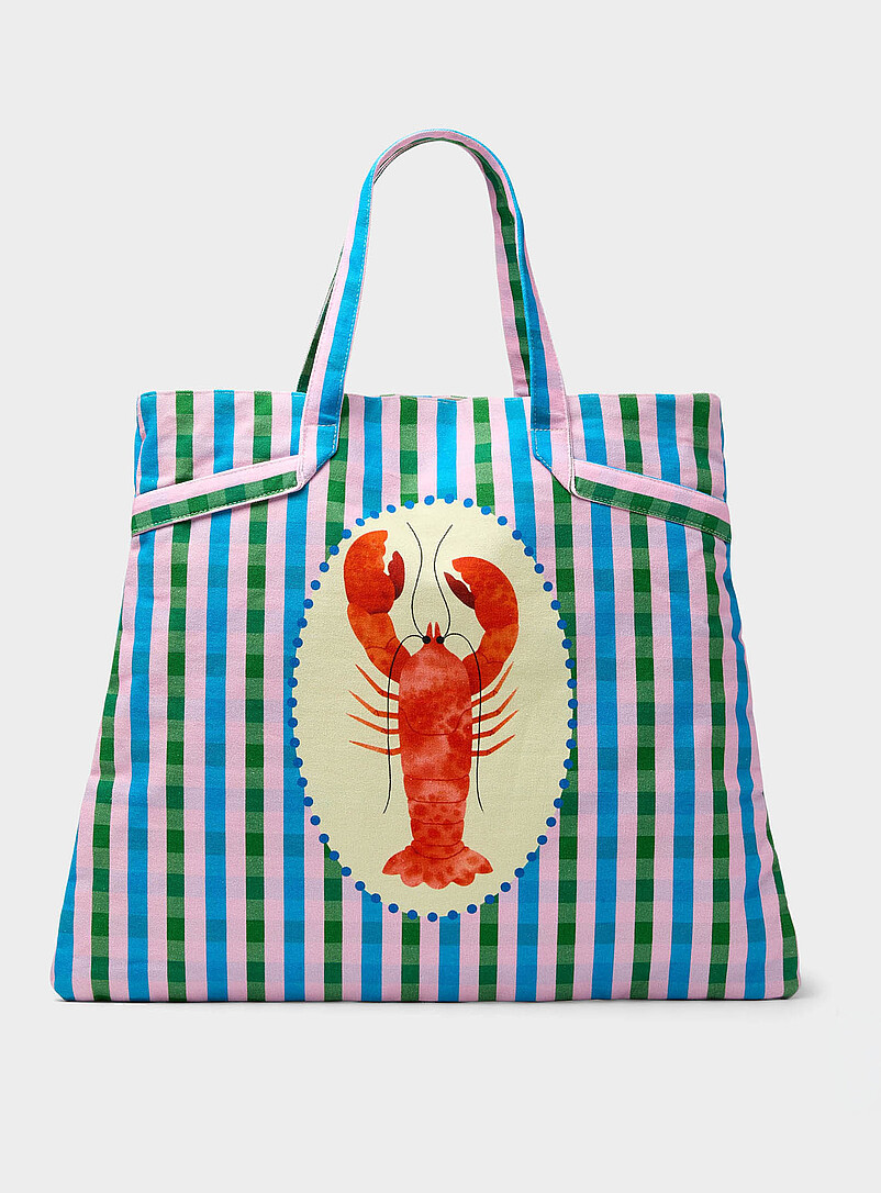 Colourful striped tote product image (primary)