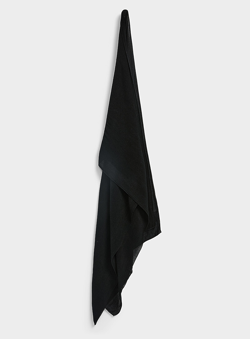 Rolled trim solid scarf product image (primary)