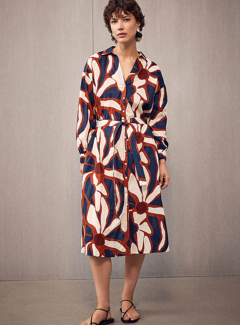 Abstract flowers voile shirtdress product image 2