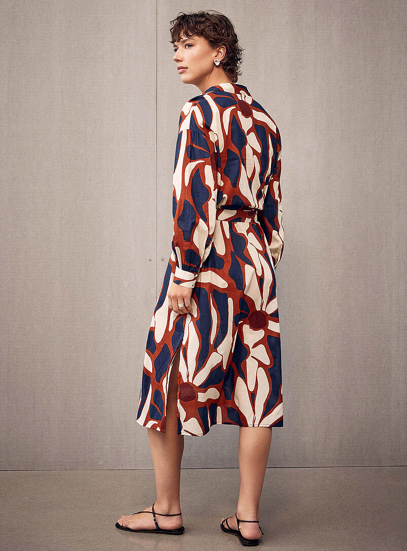 Abstract flowers voile shirtdress product image 3