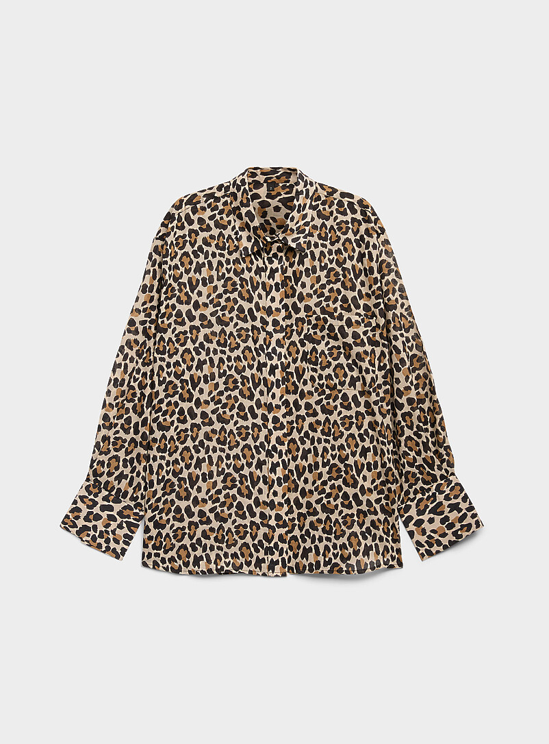 Loose leopard-print voile shirt product image 2