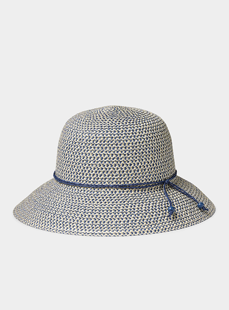 Parkhurst Patterned Blue Nautical paradise straw cloche for women