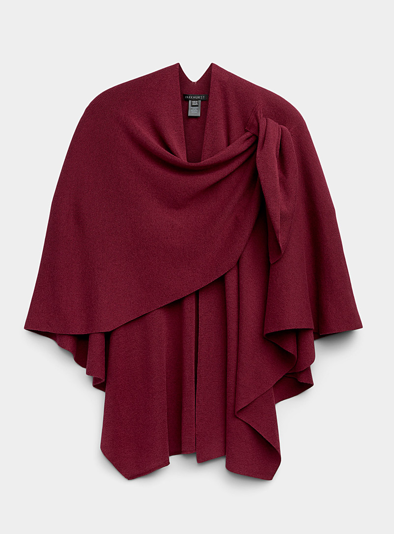 Parkhurst: Le châle drapé fin tricot Rouge à motifs pour femme