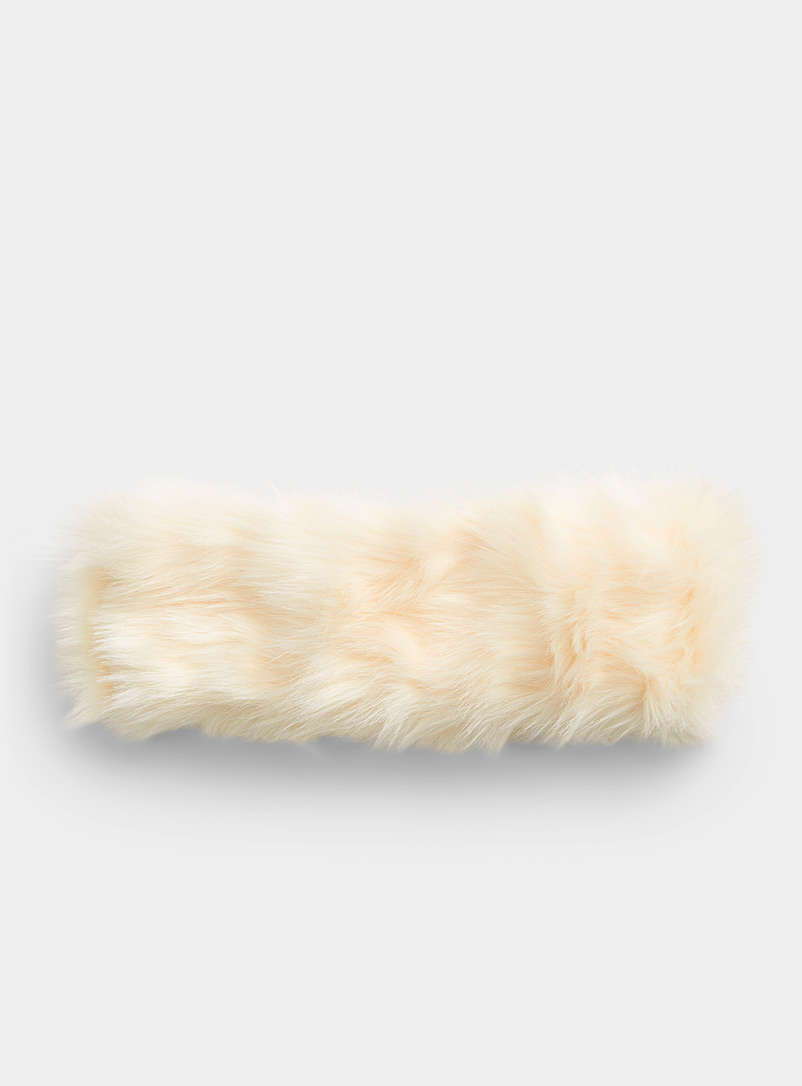 Parkhurst Ivory White Faux-fur headband for women