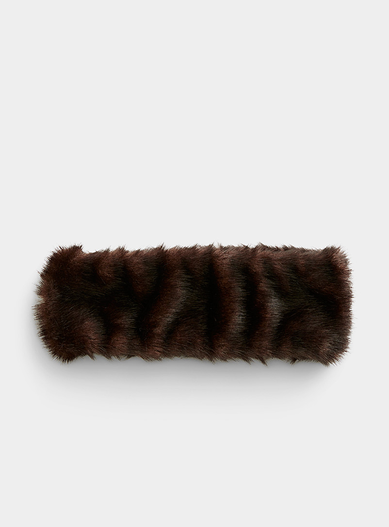 Parkhurst Brown Faux-fur headband for women
