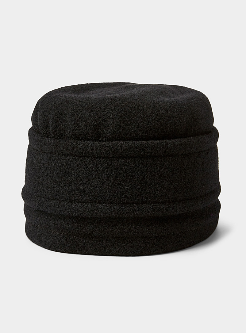 Parkhurst Black Pure wool pillbox hat for women