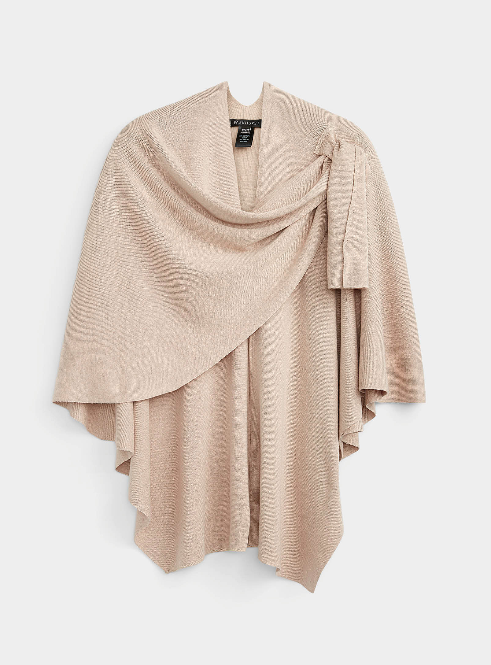 Parkhurst Finely Knit Draped Shawl In Sand