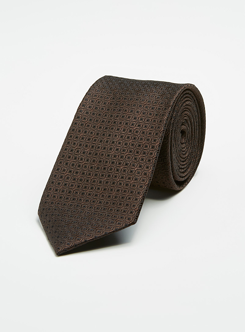 Le 31: La cravate mosaïque minimale Brun pour homme