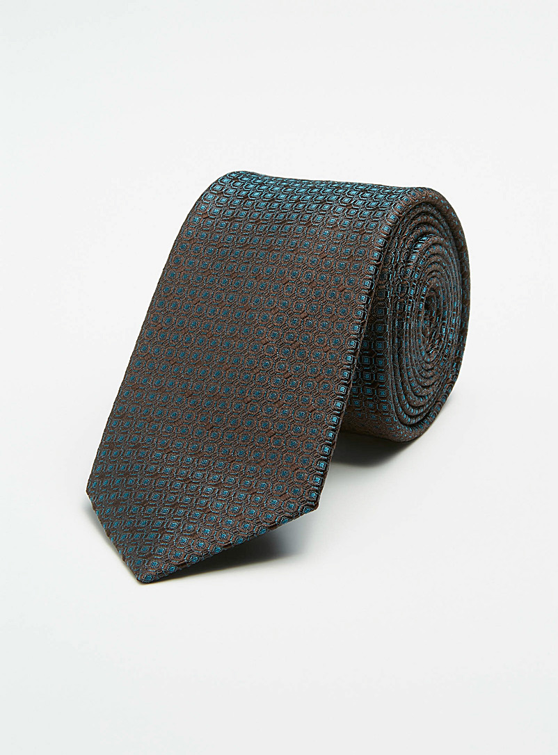 Le 31: La cravate mosaïque minimale Sarcelle-turquoise-aqua pour homme