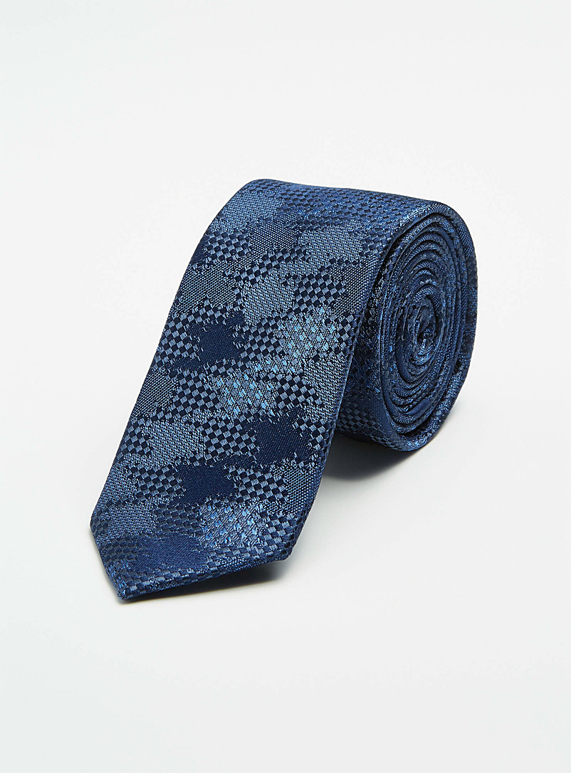 Le 31: La cravate camouflage monochrome Bleu royal-saphir pour homme