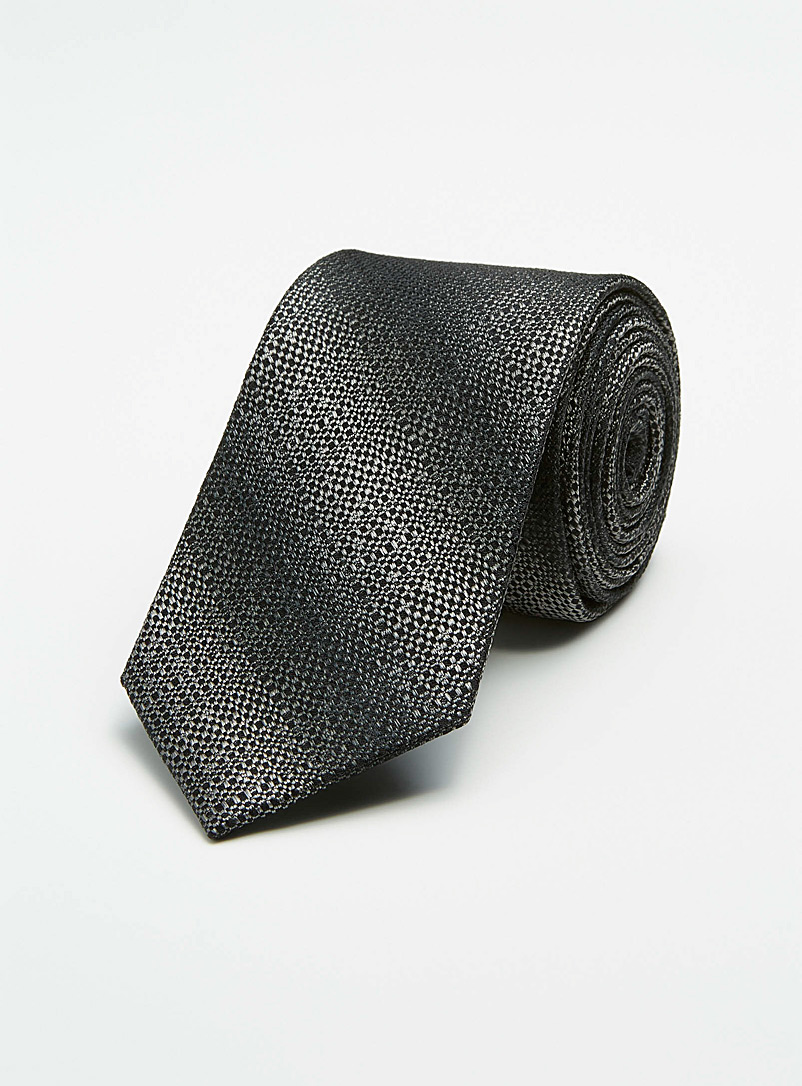 Le 31: La cravate rayures fondues Noir pour homme