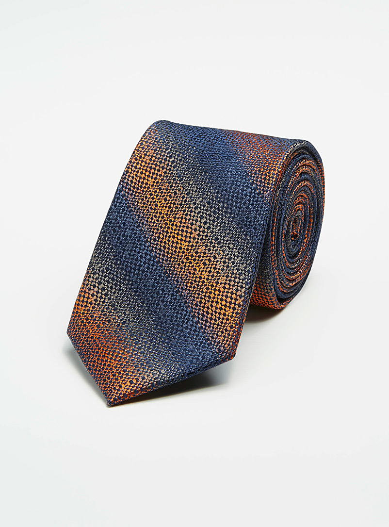 Le 31: La cravate rayures fondues Bronze ambre pour homme