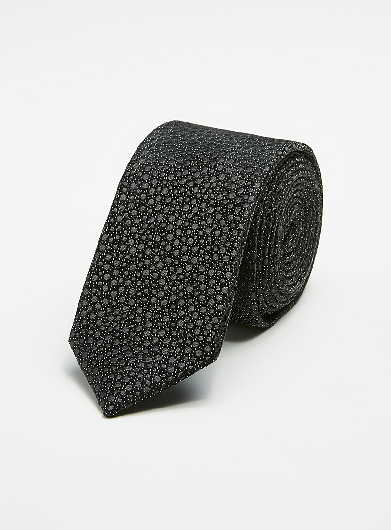 Le 31 Black Festive dotted tie for men