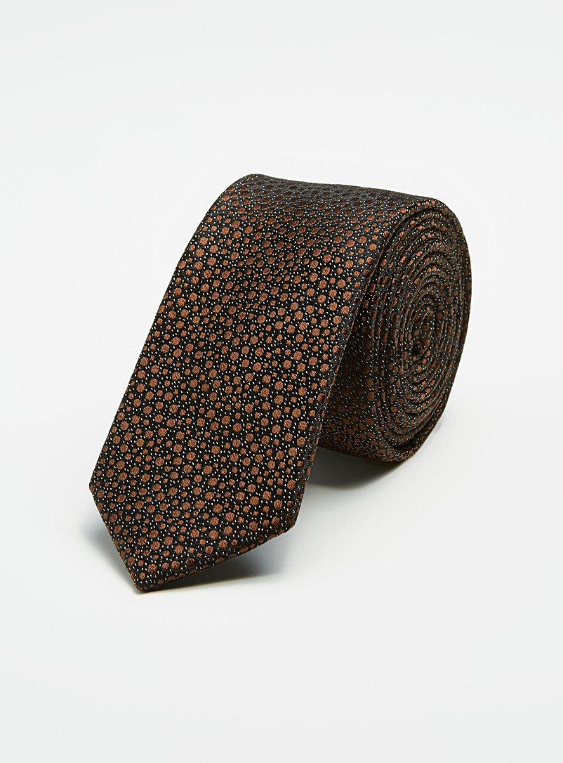 Le 31 Dark Brown Festive dotted tie for men